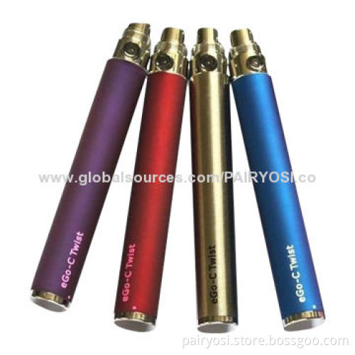 Ego-c twist batteries, 3.2-4.8V variable voltages with short circuit protection